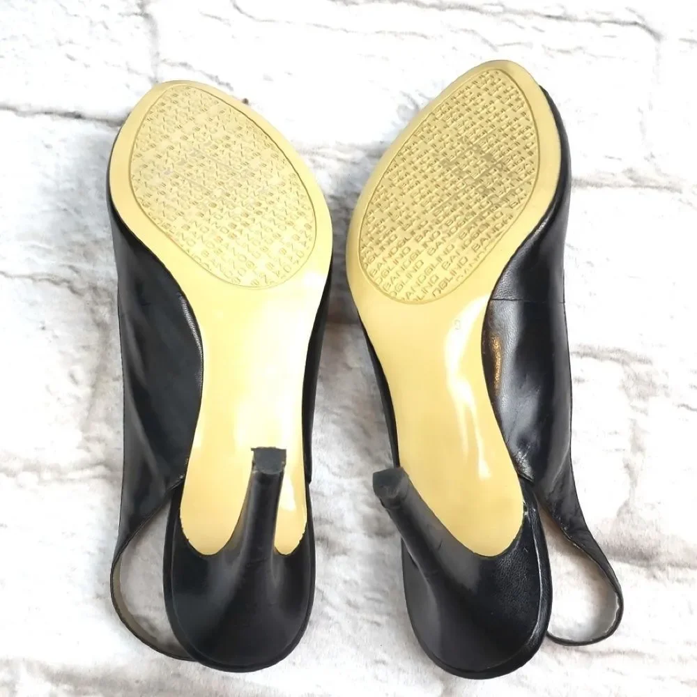 Bandilino women's Black Slingback Peeptoe Heels